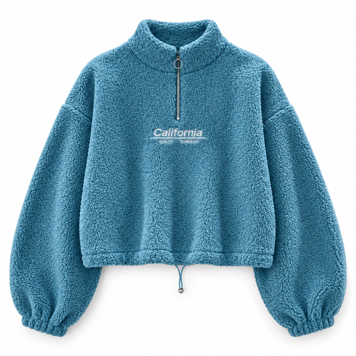 Cropped Fleece Zip Sweatshirt