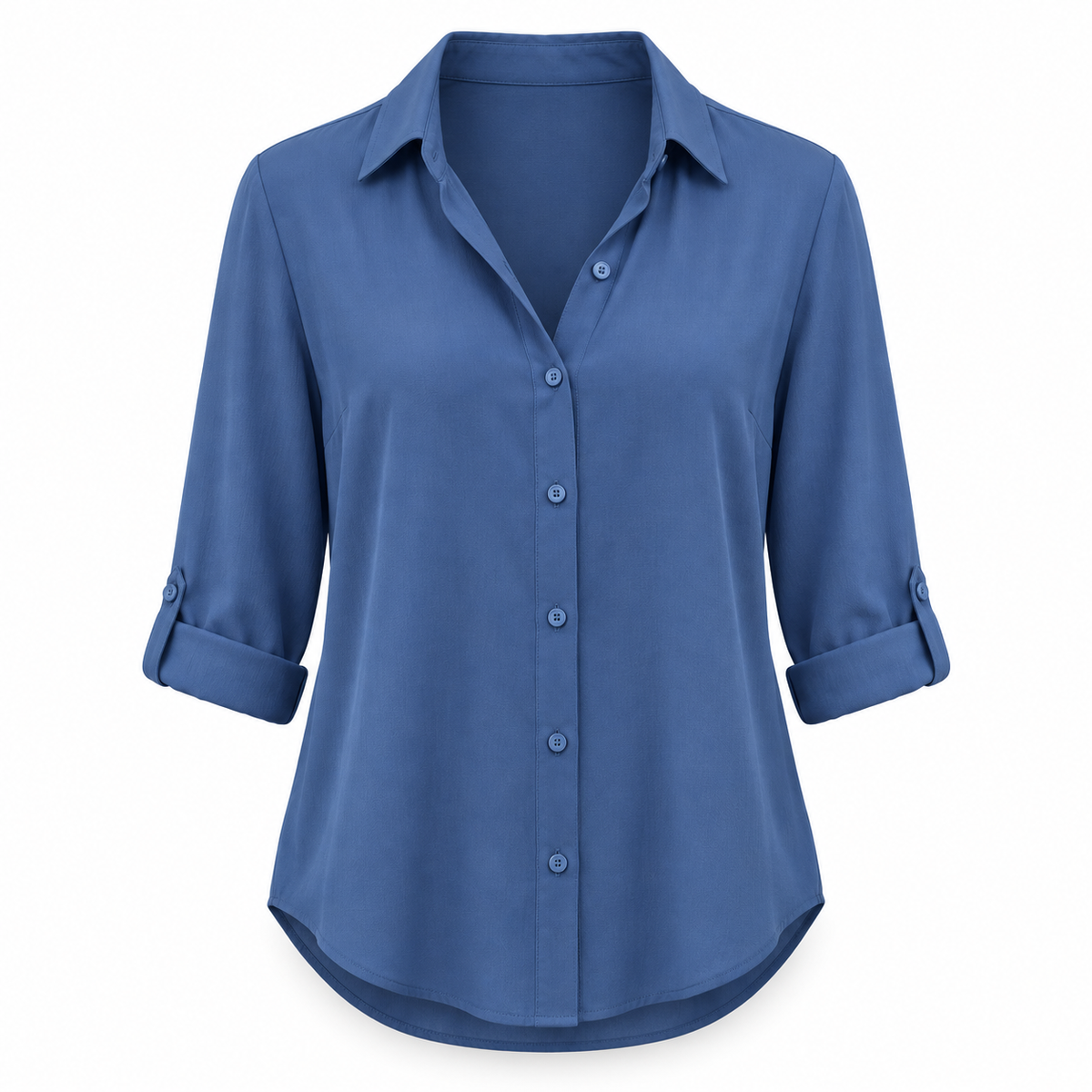 Relaxed Chiffon Button Blouse