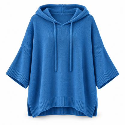 Relaxed Hooded Zip Knit Sweater