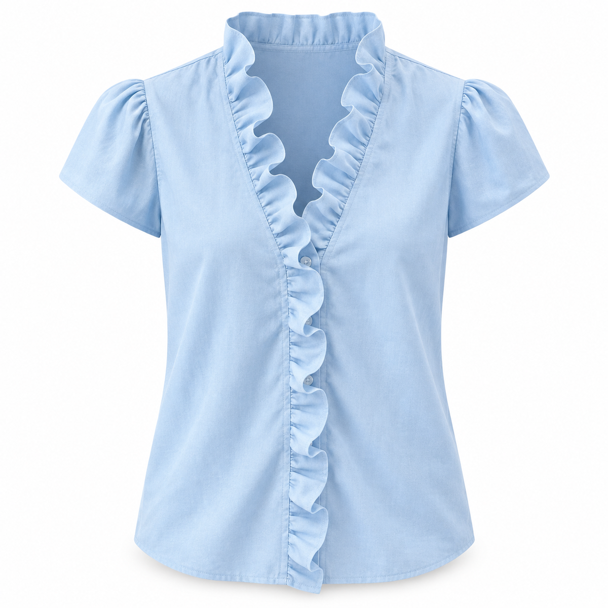 Ruffle V-Neck Blouse