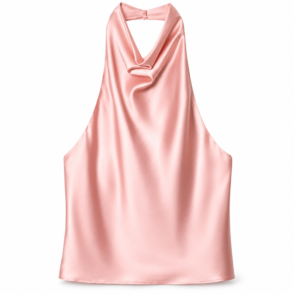 Blush Satin Halter Top product view