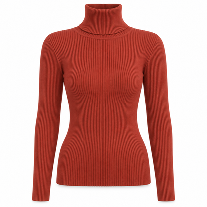 Brick Soft Turtleneck Knit Sweater product view