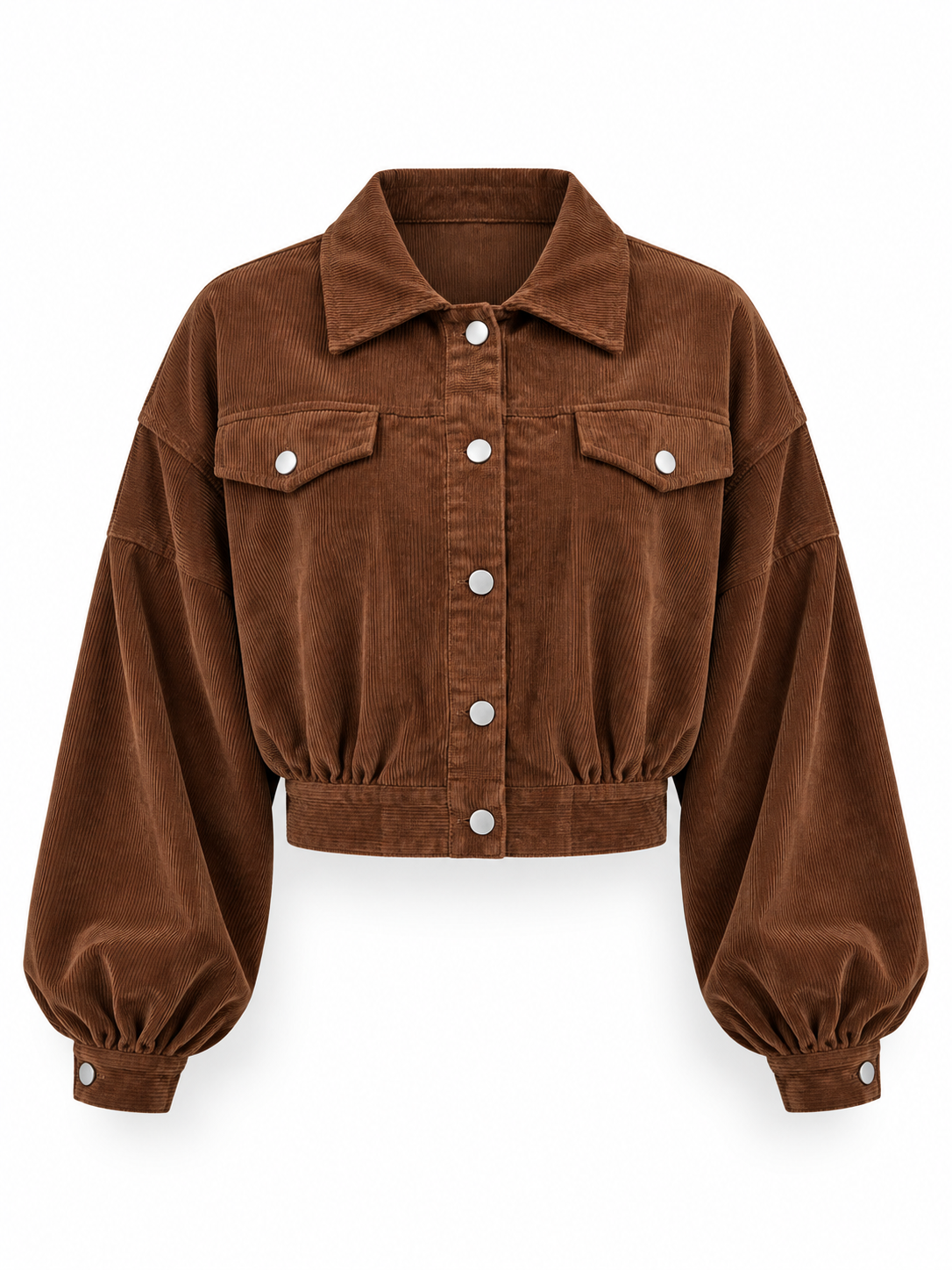 Brown Cropped Corduroy Jacket product view