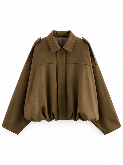 Brown Relaxed Suede-Effect Jacket product view