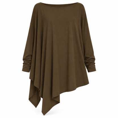 Relaxed Long-Sleeve Cotton Top