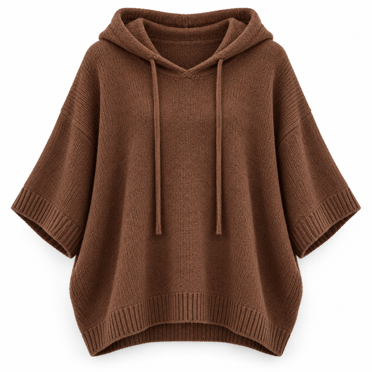Relaxed Hooded Zip Knit Sweater