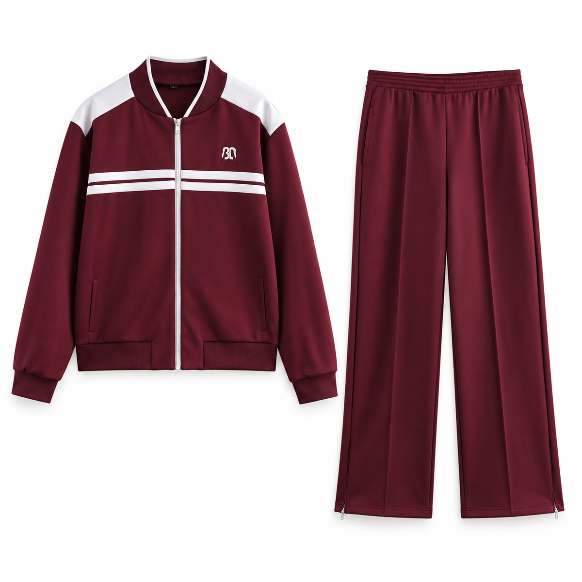Burgundy Relaxed Zip Set & Separates product view