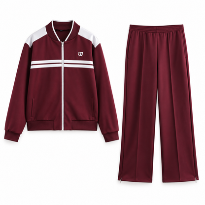 Burgundy Relaxed Zip Set & Separates product view
