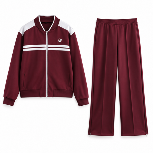 Burgundy Relaxed Zip Set & Separates product view