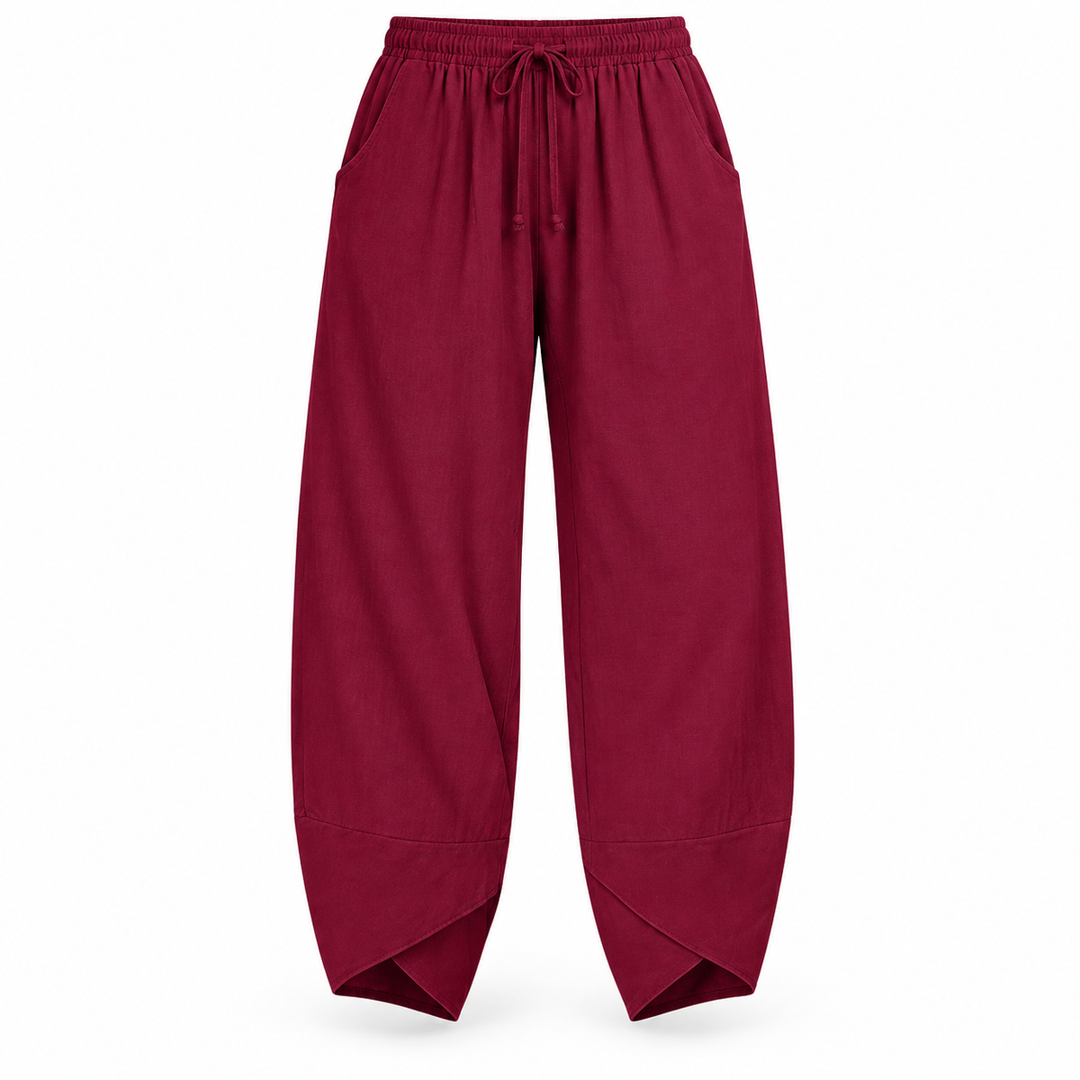 Relaxed Cotton-Linen Harem Trousers