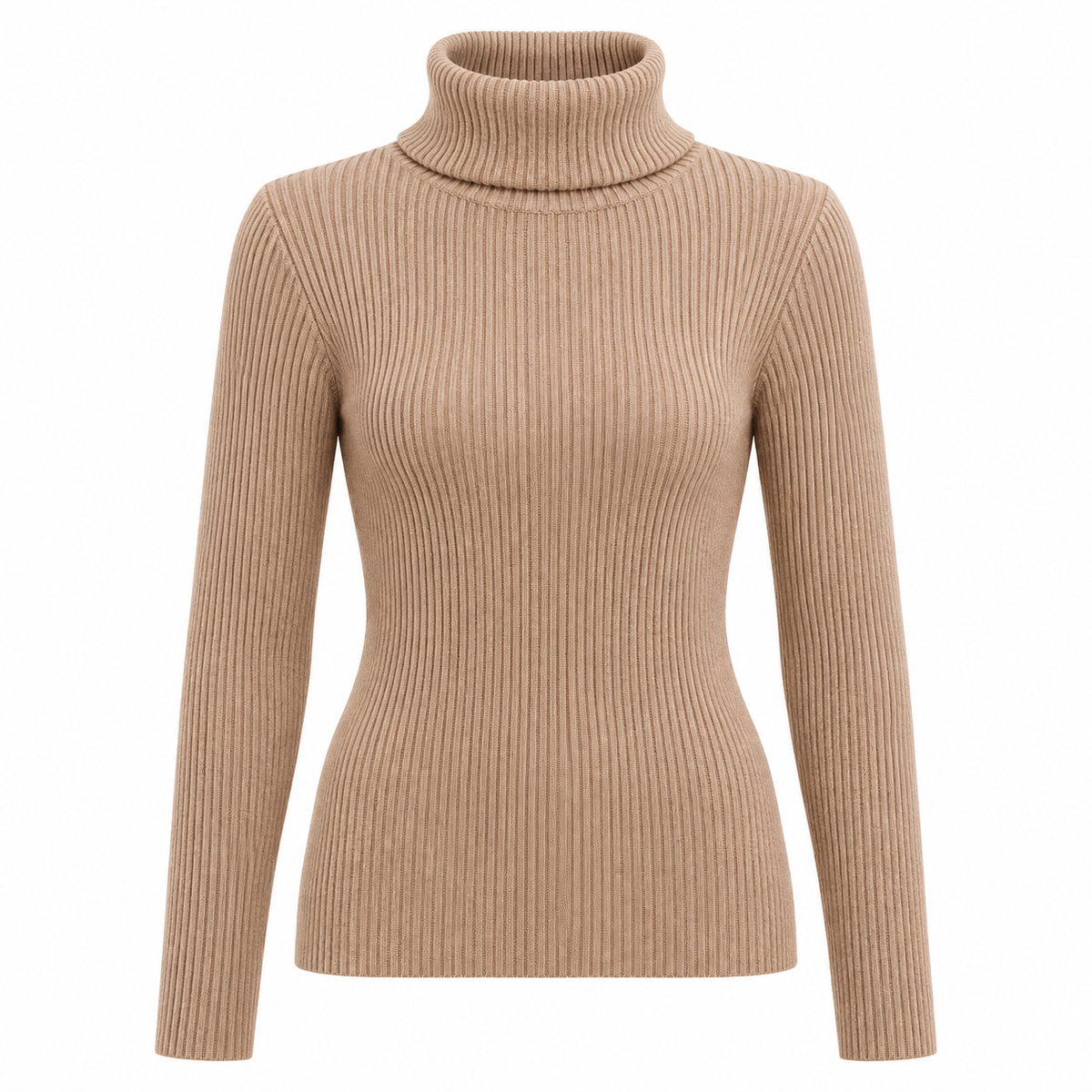 Camel Soft Turtleneck Knit Sweater product view