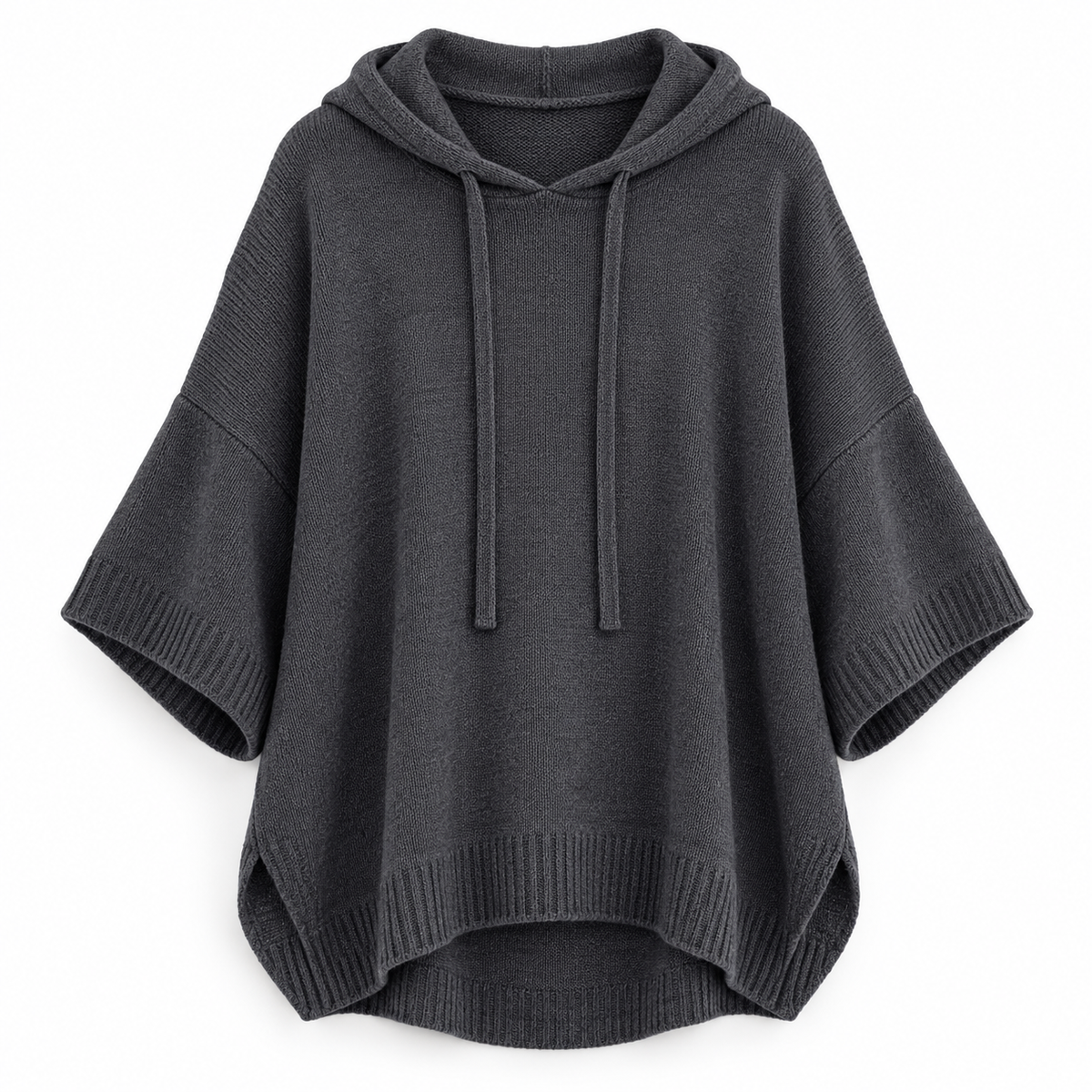 Relaxed Hooded Zip Knit Sweater