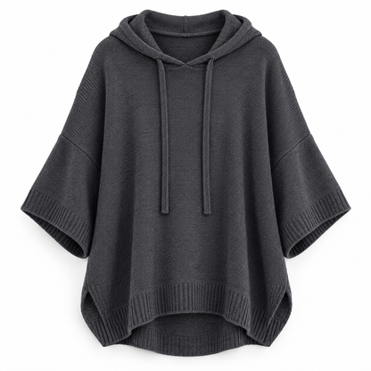 Relaxed Hooded Zip Knit Sweater
