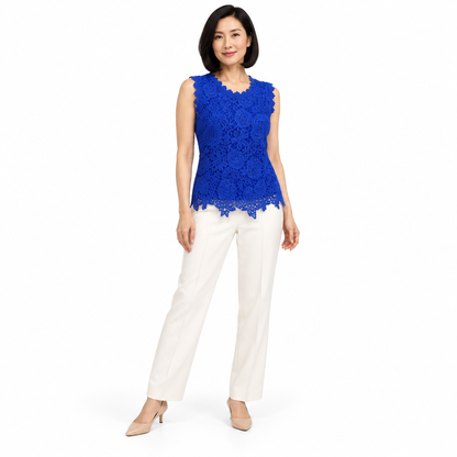 Mouwloze Blouse met Kant
