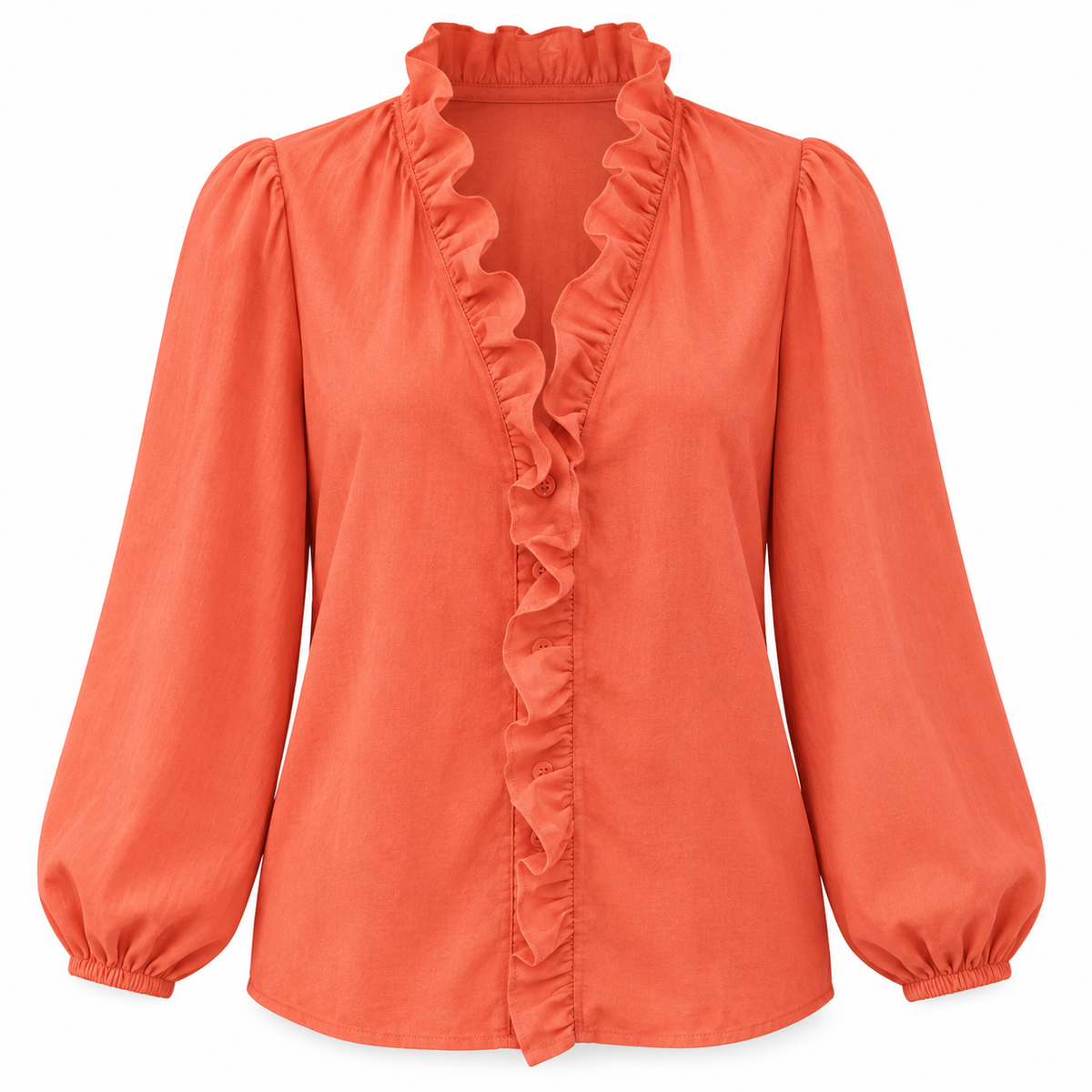 Ruffle V-Neck Blouse