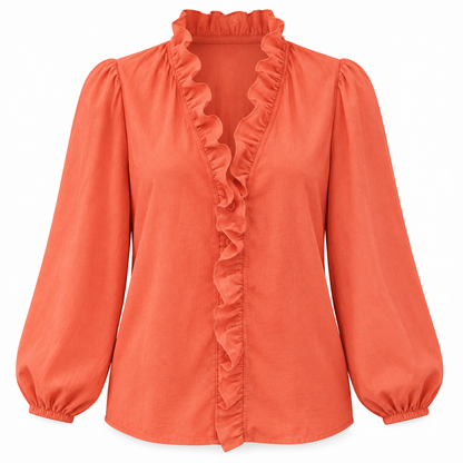 Ruffle V-Neck Blouse