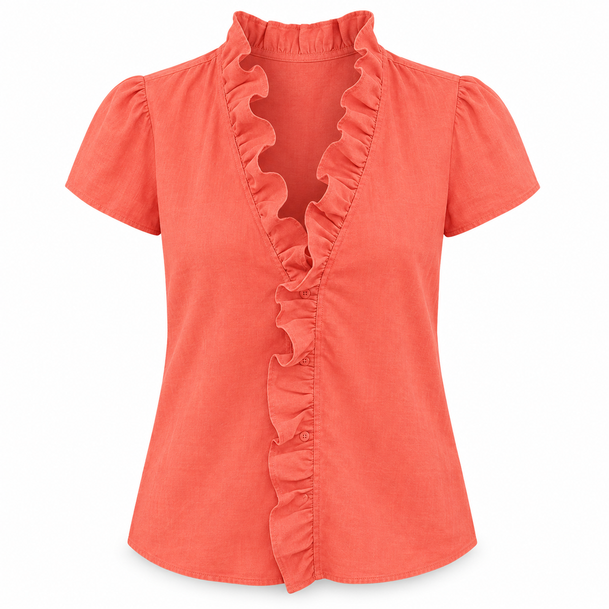 Ruffle V-Neck Blouse