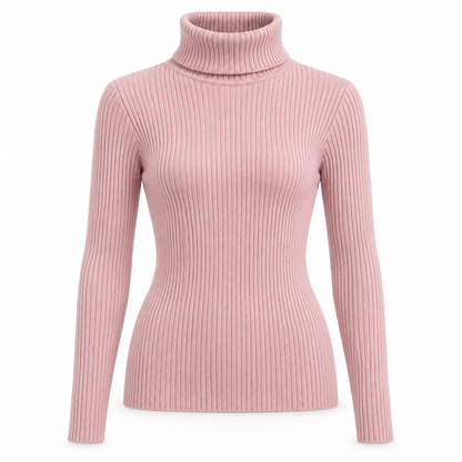 Dusty pink Soft Turtleneck Knit Sweater product view