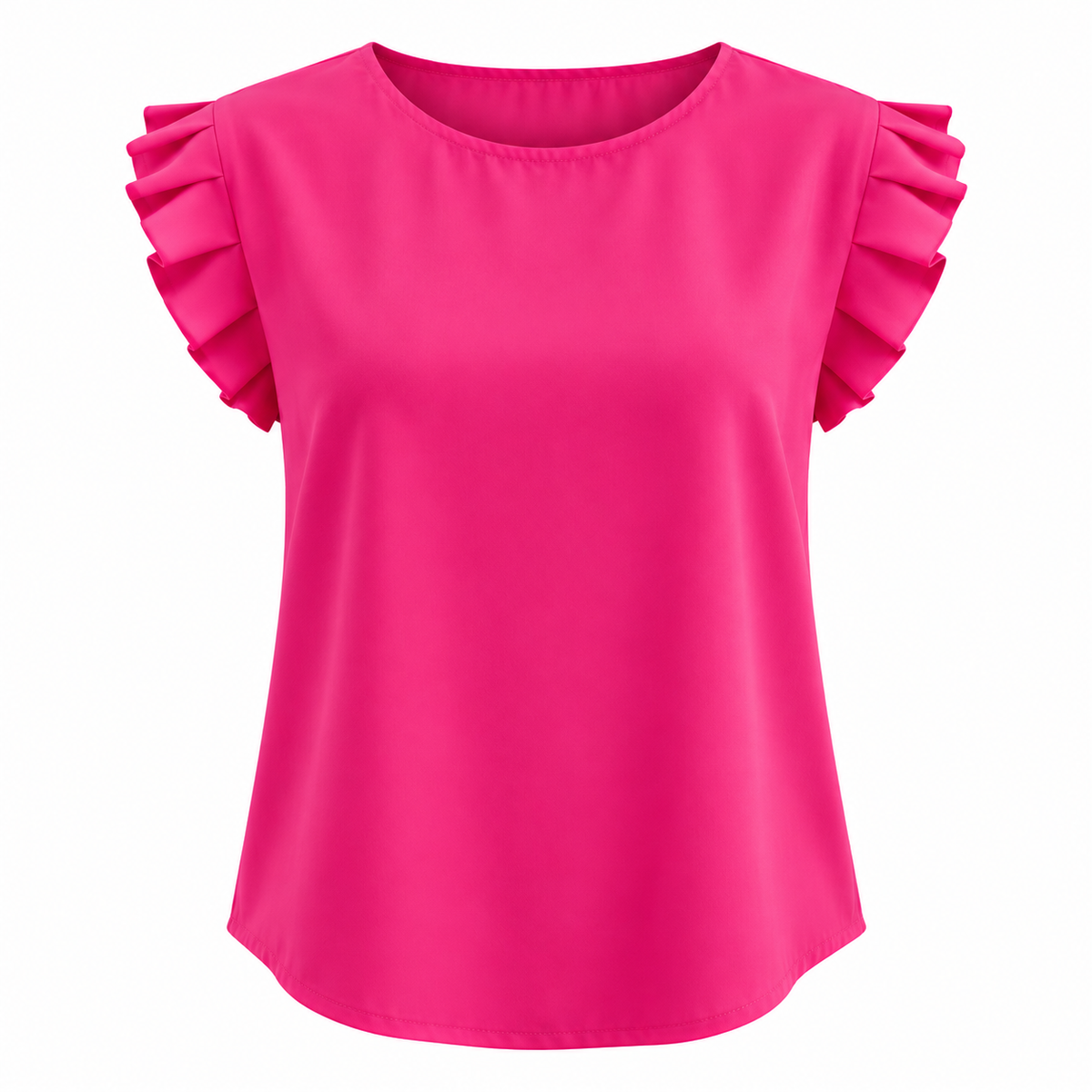 Blouse met Korte Mouwen en Plooien