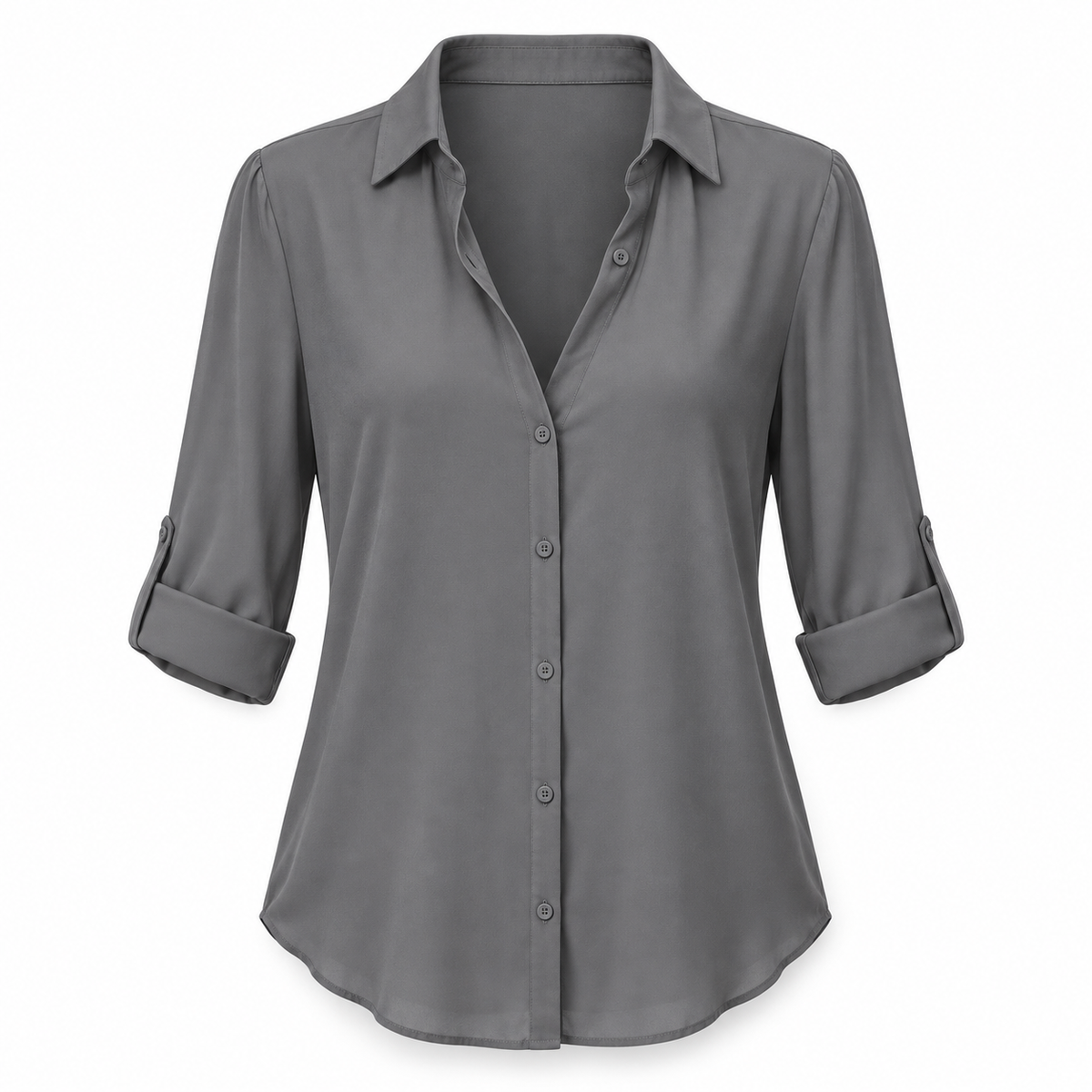 Relaxed Chiffon Button Blouse