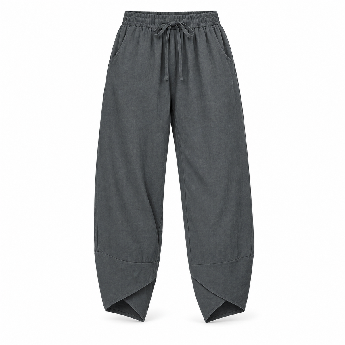 Relaxed Cotton-Linen Harem Trousers