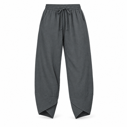 Relaxed Cotton-Linen Harem Trousers