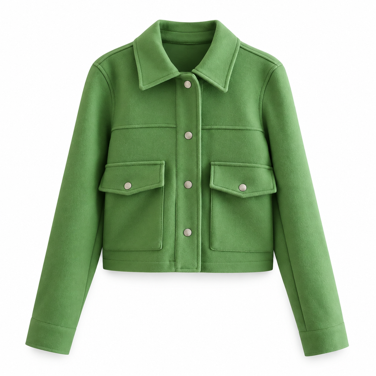 Green Cropped Pocket Jacket product view