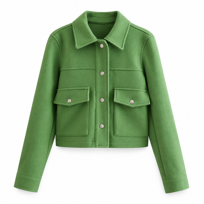 Green Cropped Pocket Jacket product view
