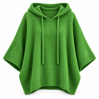 Relaxed Hooded Zip Knit Sweater