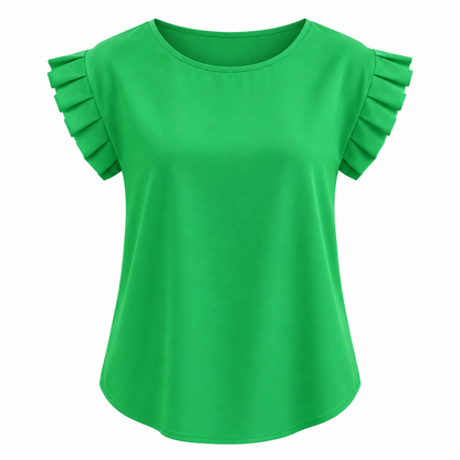 Blouse met Korte Mouwen en Plooien