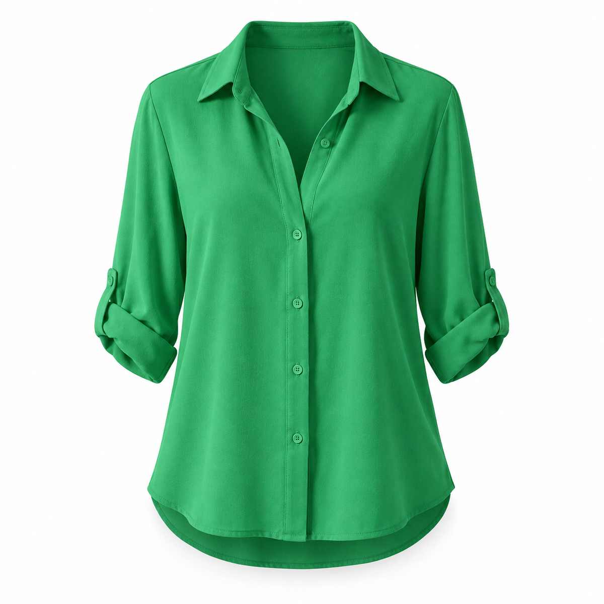 Relaxed Chiffon Button Blouse