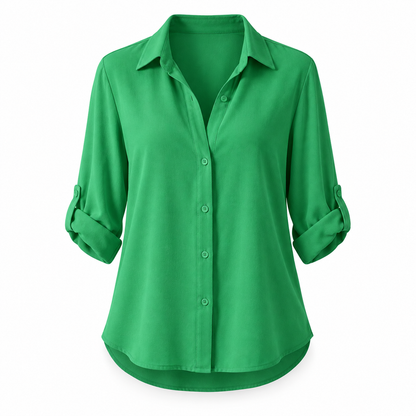 Relaxed Chiffon Button Blouse