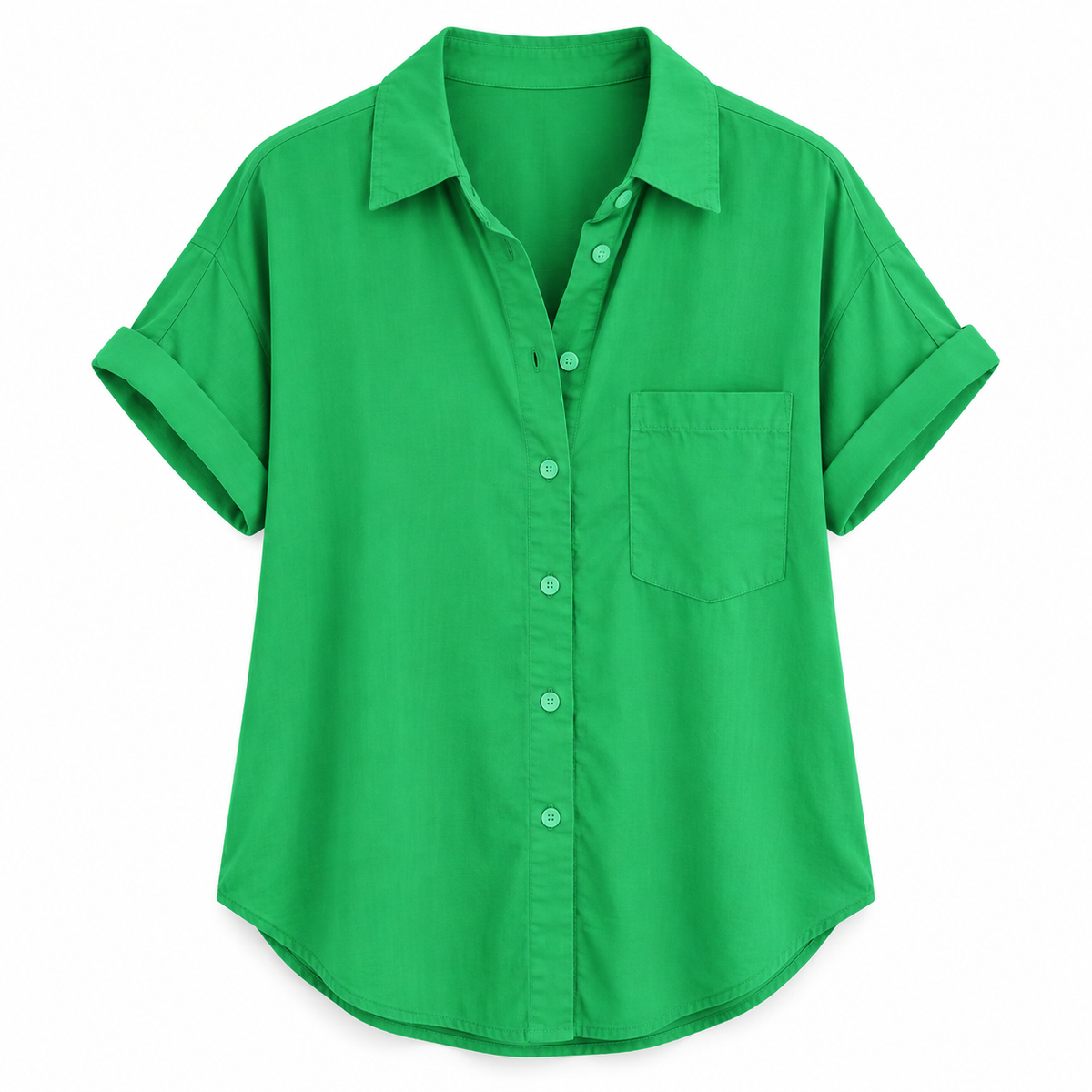 Chemise boutonnée décontractée à manches courtes