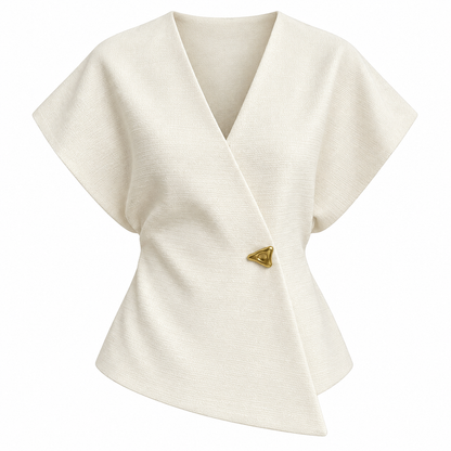Ivory Asymmetric Tailored Vest product view