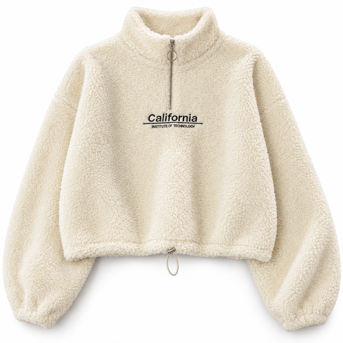 Cropped Fleece Zip Sweatshirt