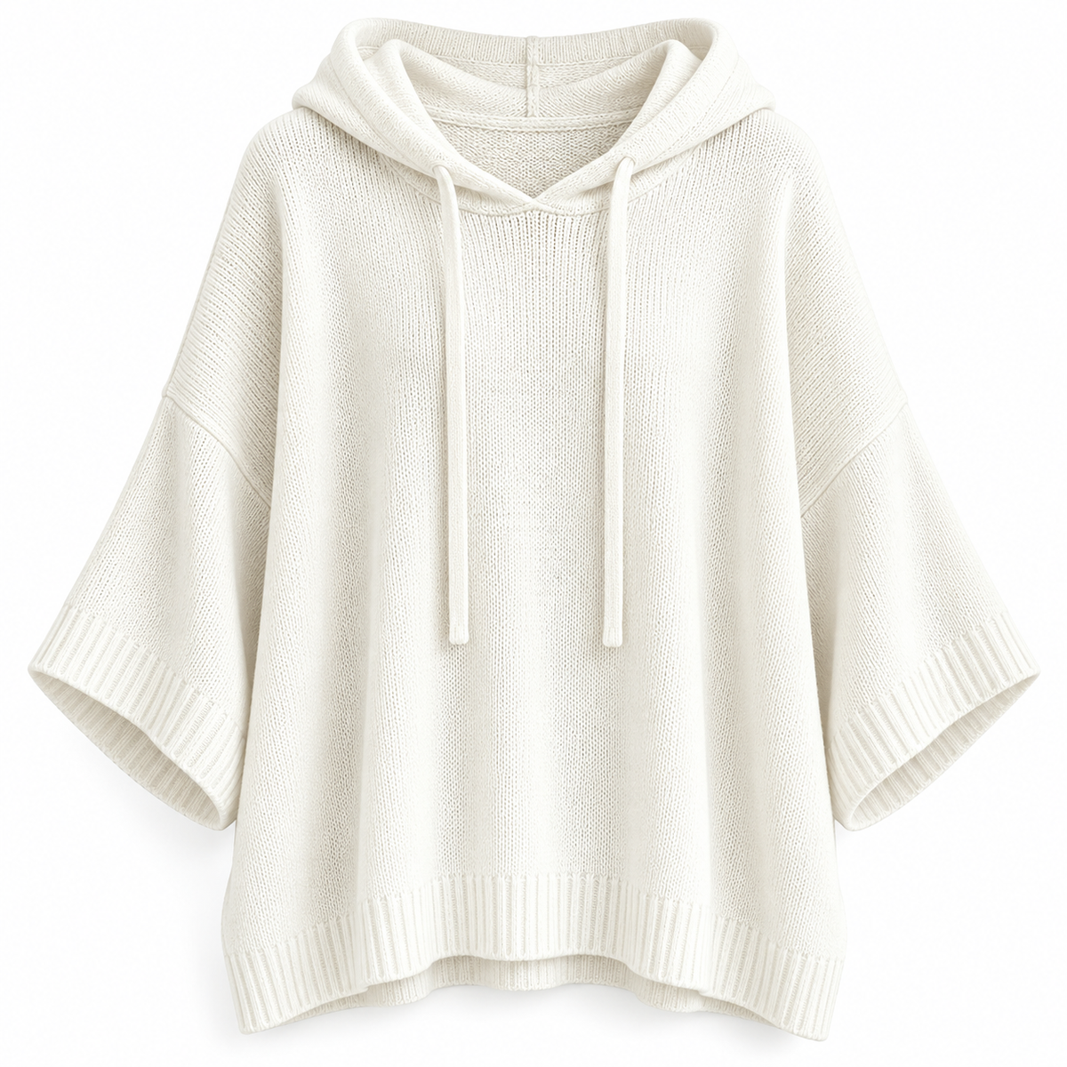 Relaxed Hooded Zip Knit Sweater