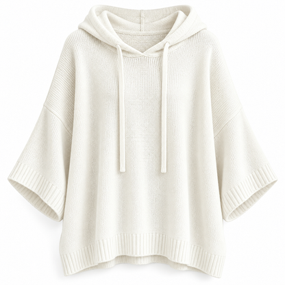 Relaxed Hooded Zip Knit Sweater
