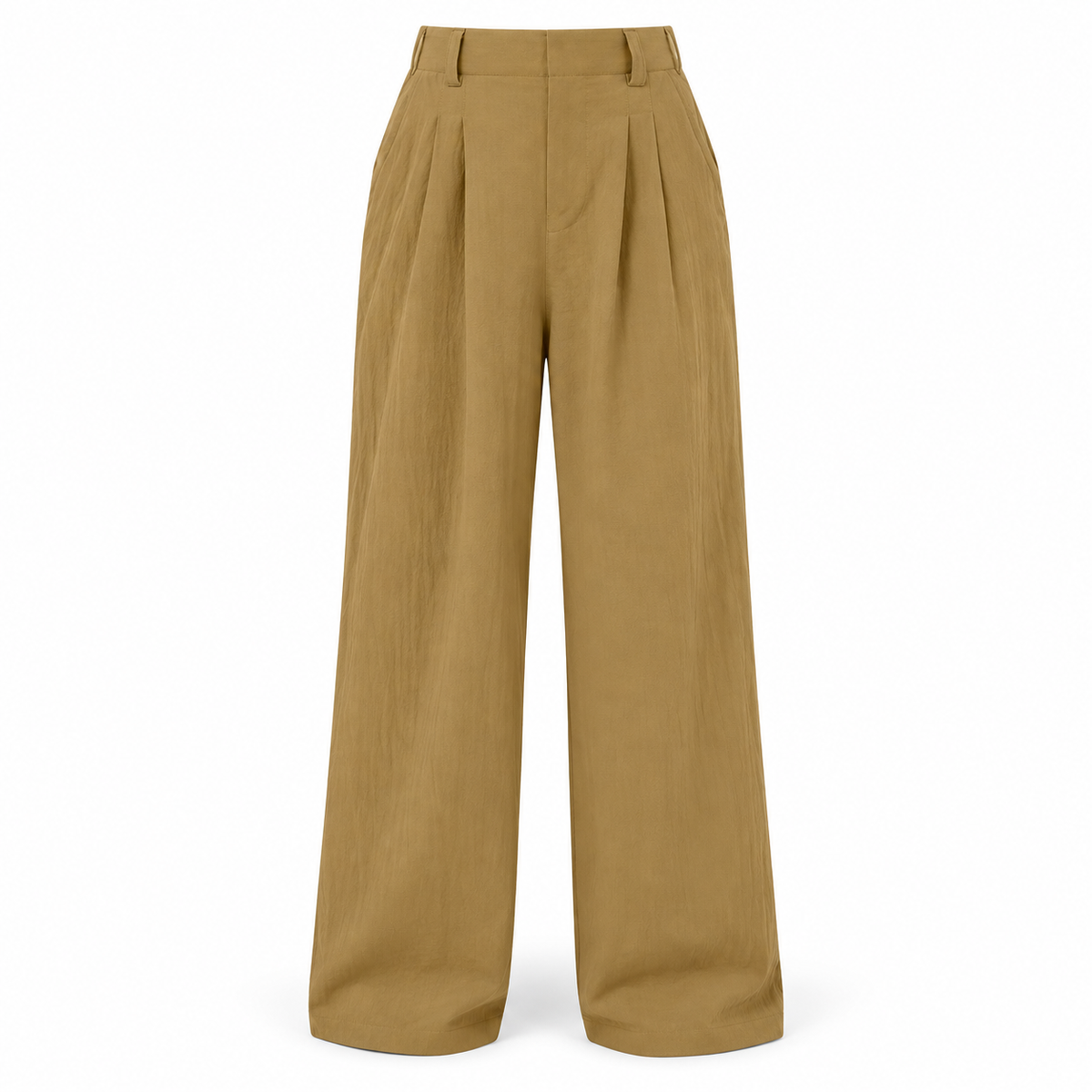 Khaki Lightweight Wide-Leg Trousers product view