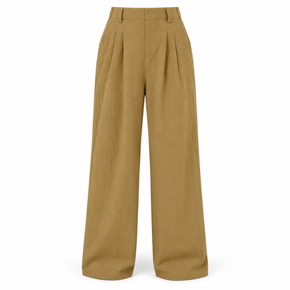 Khaki Lightweight Wide-Leg Trousers product view