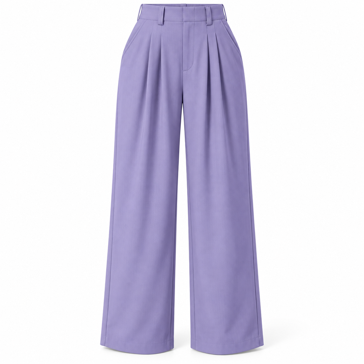 Lavender Lightweight Wide-Leg Trousers product view