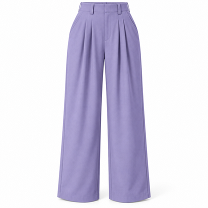 Lavender Lightweight Wide-Leg Trousers product view