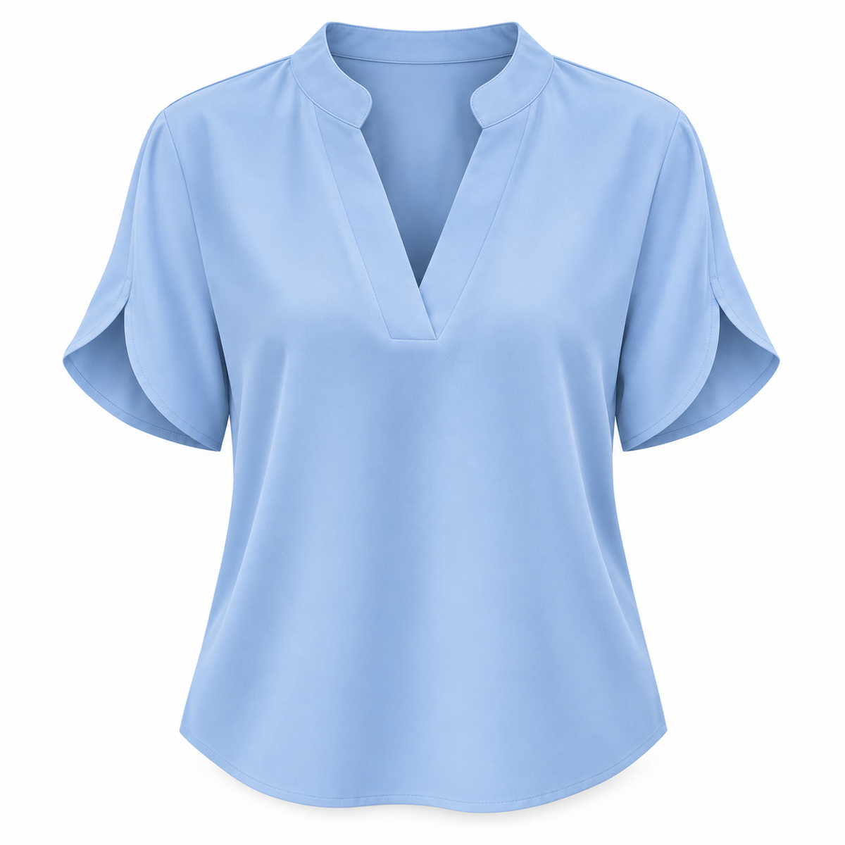 Relaxte Blouse met V-Hals en Korte Mouwen