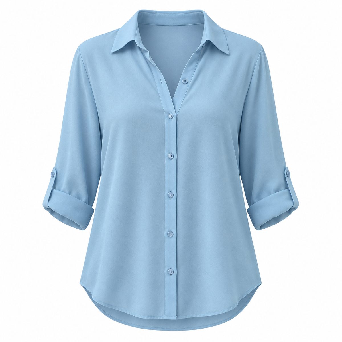 Relaxed Chiffon Button Blouse