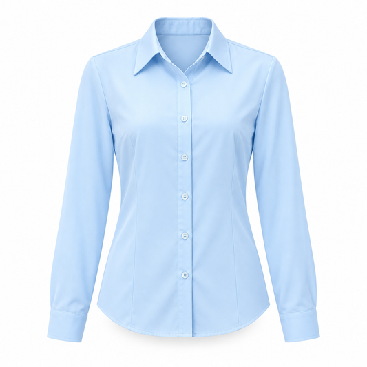 Long-Sleeve Chiffon Button Shirt