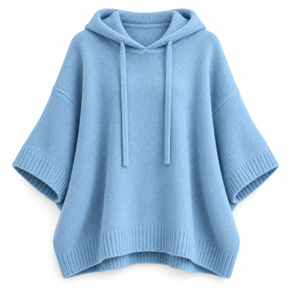 Relaxed Hooded Zip Knit Sweater