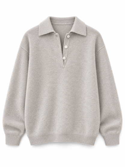 Light gray Merino Polo Knit Sweater product view