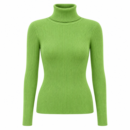 Lime Soft Turtleneck Knit Sweater product view