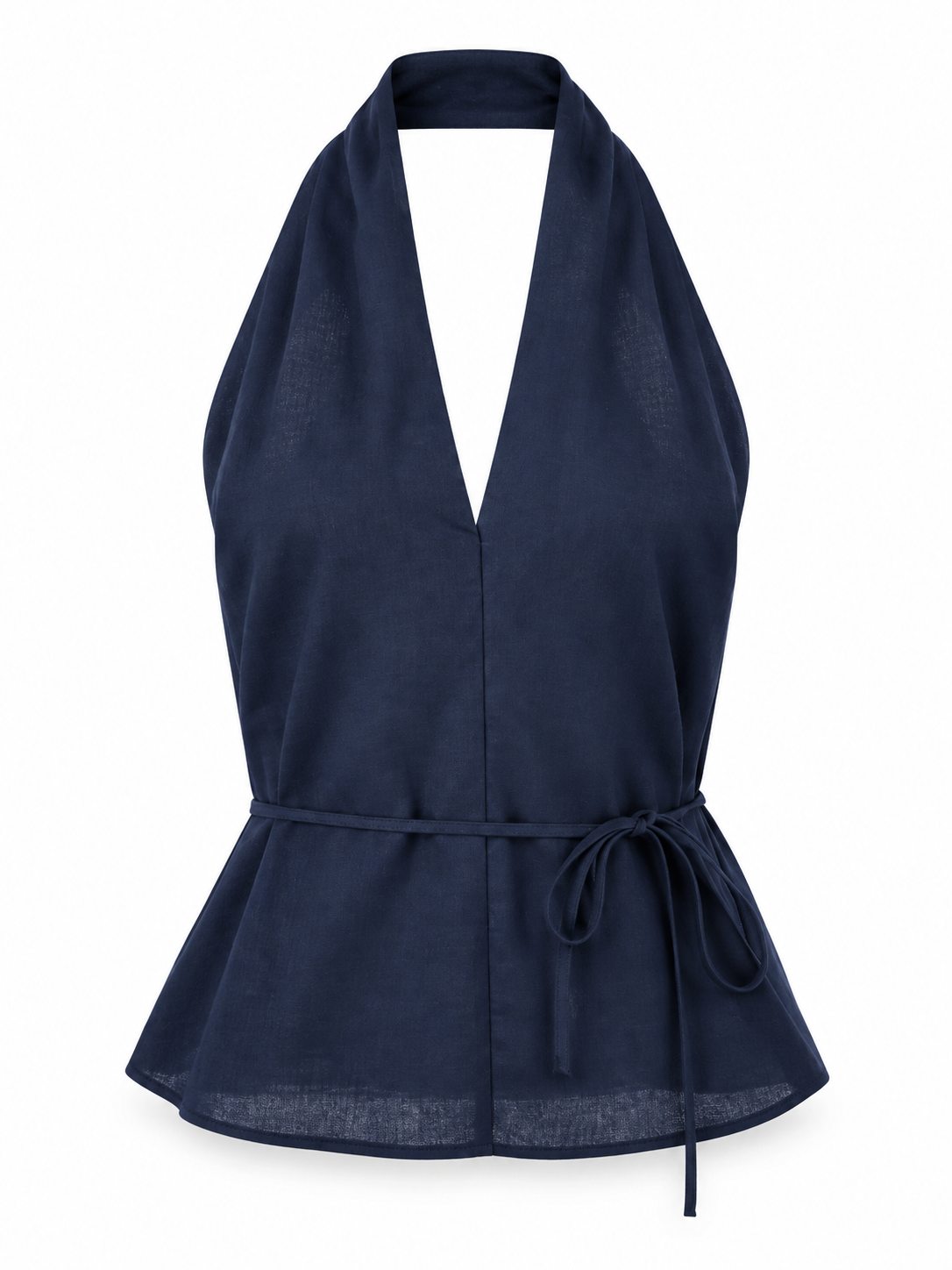 Navy Navy Lace-Up Halter Top product view