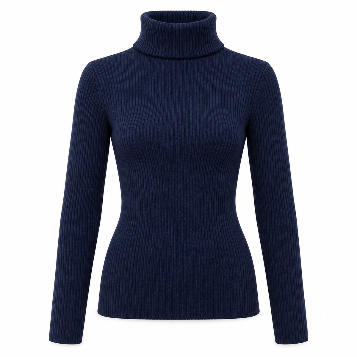 Navy Soft Turtleneck Knit Sweater product view