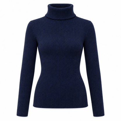 Navy Soft Turtleneck Knit Sweater product view